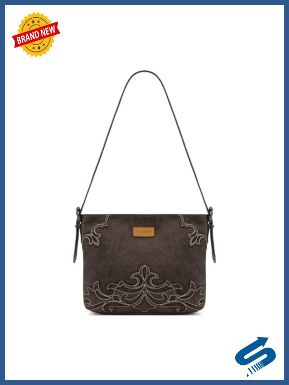 Faux Suede Hobo Bag Western Shoulder Tote Slouchy Crossbody Handbag